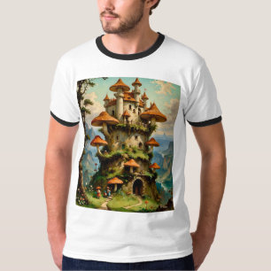 Fantasy Mushroom Burg Lugano Gestern und Heute T - T-Shirt