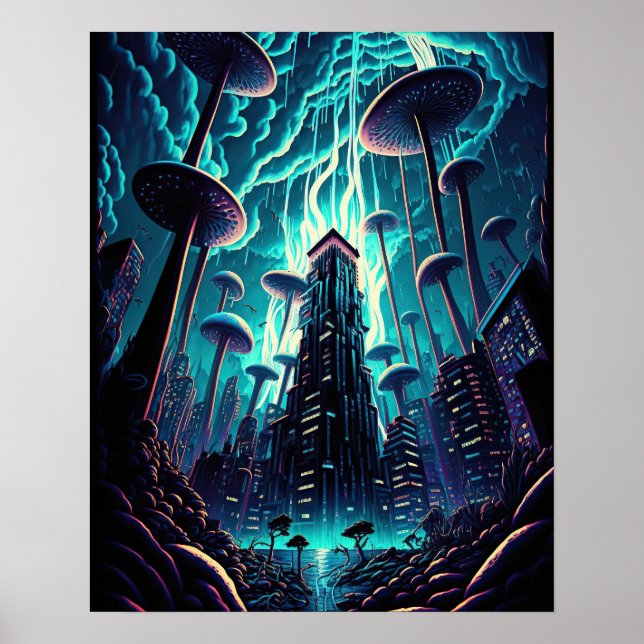 Fantasy Mushroom City Poster (Vorne)