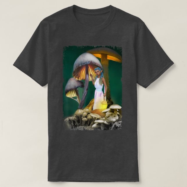 Fantasy Mushroom Fairy Forest T-Shirt (Design vorne)