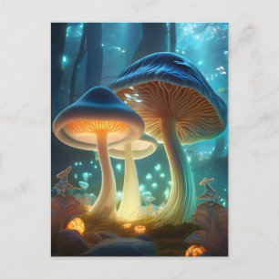 Fantasy Mushroom Forest Postcard Postkarte