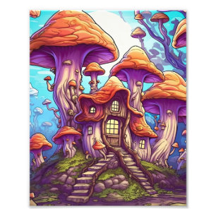 Fantasy Mushroom House Fotodruck