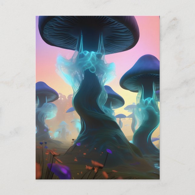 Fantasy Mushroom Postcard Postkarte (Vorderseite)