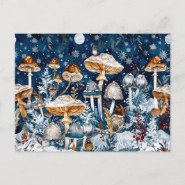 Fantasy Mushrooms in einer nächtlichen Szene grupp Postkarte