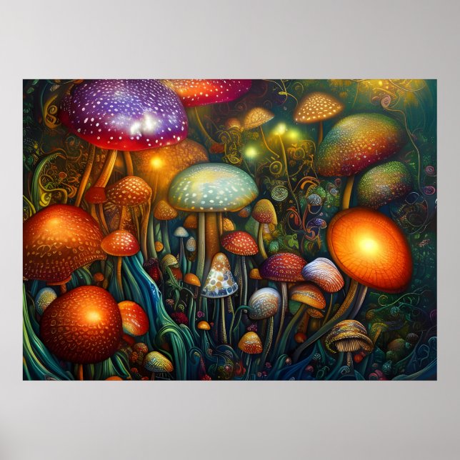 Fantasy Mushrooms Poster (Vorne)