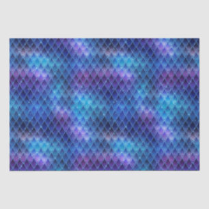 Fantasy Mythische Blaue und Violette Drachenschupp Seidenpapier
