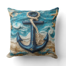 Fantasy Nautic Anchor Throw Kissen