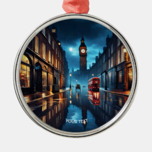 Fantasy Niedlich Abend London Rain Ornament Aus Metall