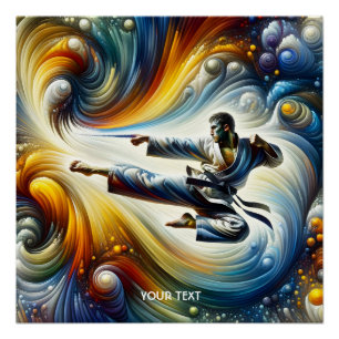 Fantasy Niedlich Abstrakt Karate Zeichnend Poster