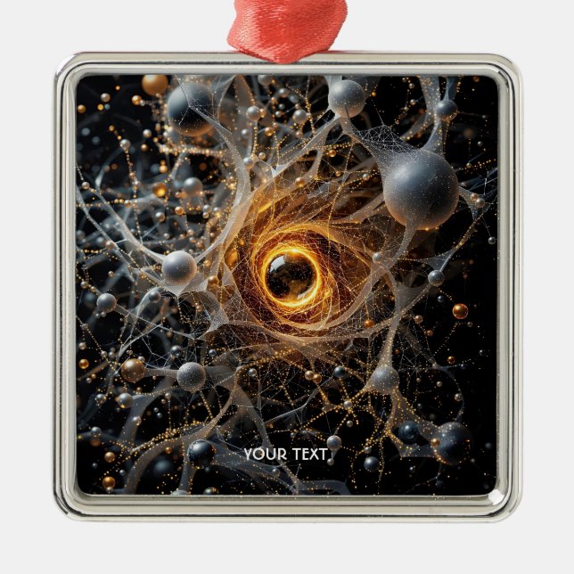 Fantasy Niedlich Abstrakt Space Scene Ornament Aus Metall (Vorne)
