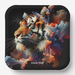 Fantasy Niedlich Abstrakt Tiger Head Pappteller