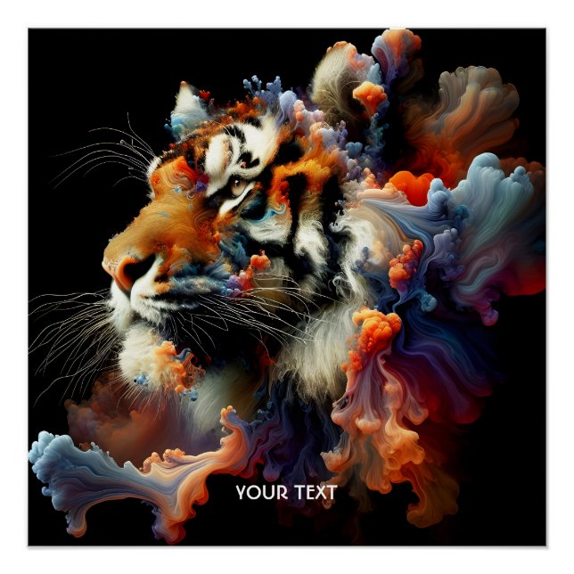 Fantasy Niedlich Abstrakt Tiger Head Poster (Vorderseite)