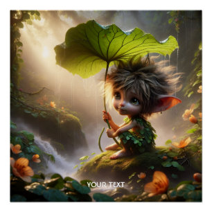 Fantasy Niedlich Adorable Kreatur Rain Poster