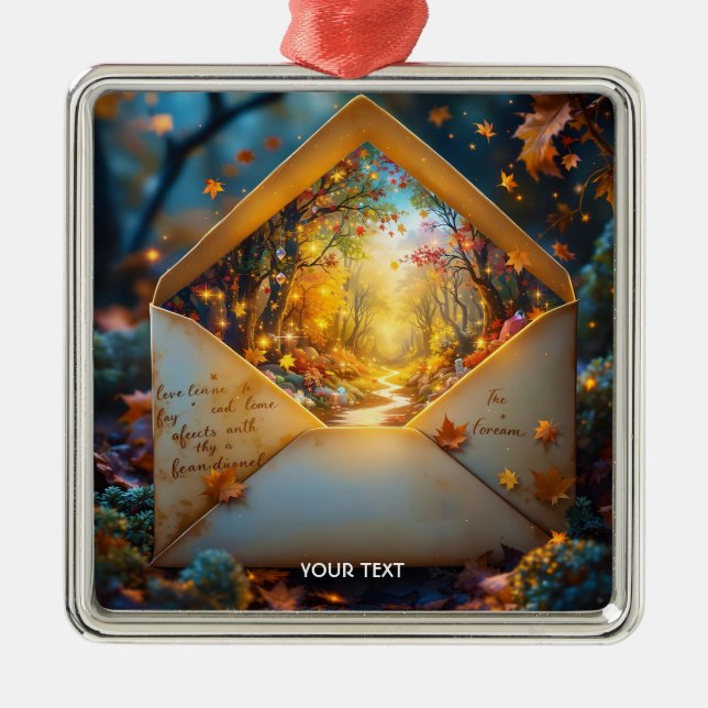Fantasy Niedlich Altes Herbstummel Ornament Aus Metall (Vorne)