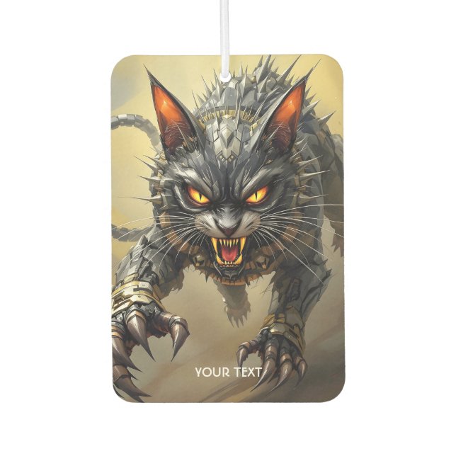 Fantasy Niedlich Angry Cyborg Cat Autolufterfrischer (Vorderseite)