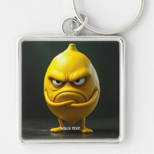 Fantasy Niedlich Angry Looking Lemon Schlüsselanhänger
