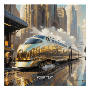 Fantasy Niedlich Art Deco Bahn Poster