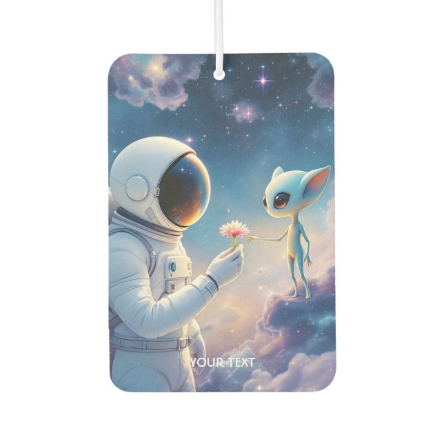 Fantasy Niedlich Astronaut Space Blume Autolufterfrischer (Vorderseite)