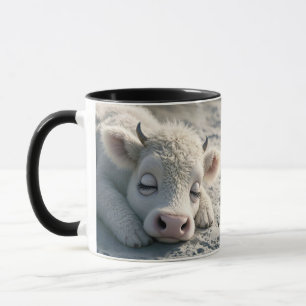 Fantasy Niedlich Baby Cow Schlafen Tasse