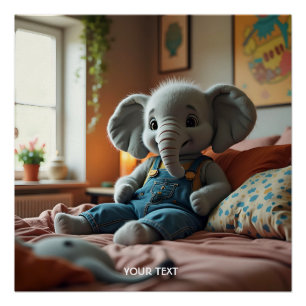 Fantasy Niedlich Baby Elephant Jeans Poster