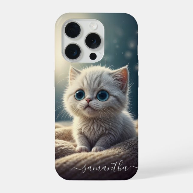 Fantasy Niedlich Baby Kitty Cat Lover's Personalis iPhone Hülle (Rückseite)