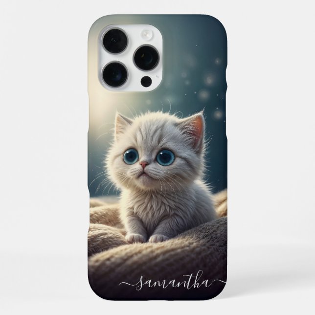 Fantasy Niedlich Baby Kitty Cat Lover's Personalis iPhone Hülle (Rückseite)