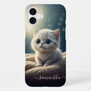 Fantasy Niedlich Baby Kitty Cat Lover's Personalis iPhone 16 Plus Hülle