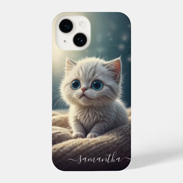 Fantasy Niedlich Baby Kitty Cat Lover's Personalis iPhone Hülle (Rückseite)