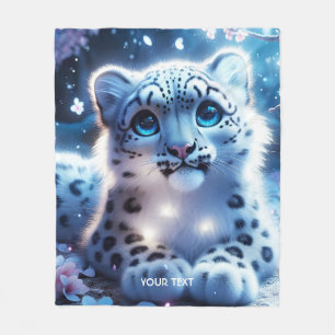 Fantasy Niedlich Baby Snow Leopard Fleecedecke