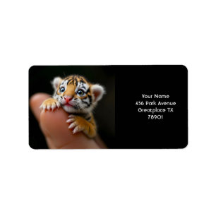 Fantasy Niedlich Baby Tiger Finger Adressaufkleber