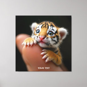 Fantasy Niedlich Baby Tiger Finger Leinwanddruck
