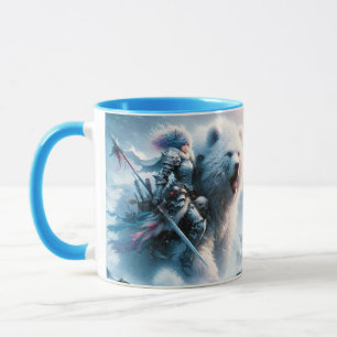 Fantasy Niedlich Bär Weiblicher Krieger Tasse