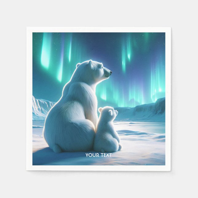 Fantasy Niedlich Bars Aurora Borealis Serviette (Vorderseite)