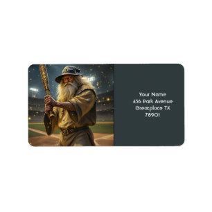 Fantasy Niedlich Baseball Wizard Bat Adressaufkleber