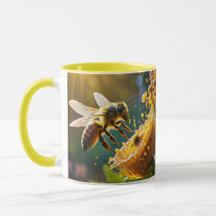 Fantasy Niedlich Bee Blume Sun Tasse