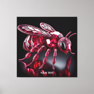 Fantasy Niedlich Bee Ruby Diamonds Leinwanddruck