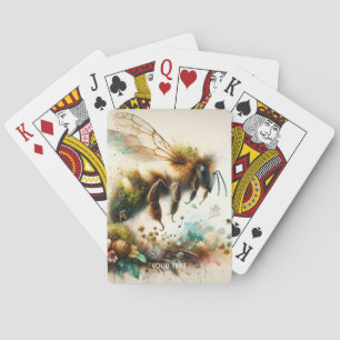 Fantasy Niedlich Bee Watercolor Blume Spielkarten