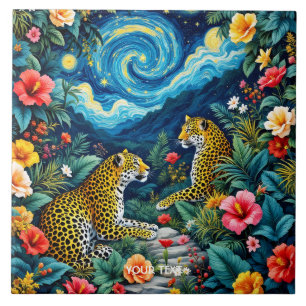 Fantasy Niedlich Big Cats Blume Fliese