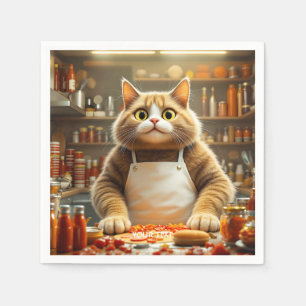 Fantasy Niedlich Big Eyes Cat Serviette