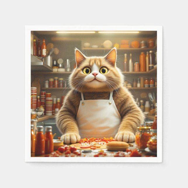 Fantasy Niedlich Big Eyes Cat Serviette (Vorderseite)