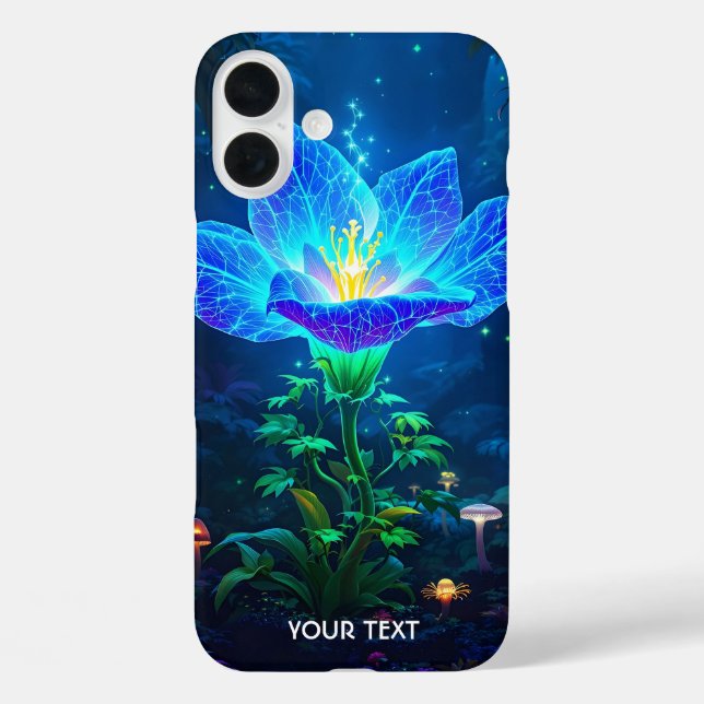 Fantasy Niedlich Biolumineszenz Blaue Blume Case-Mate iPhone Hülle (Rückseite)