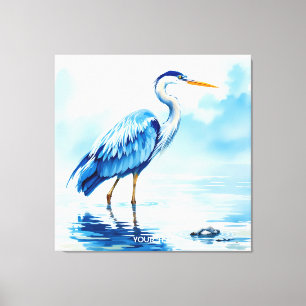 Fantasy Niedlich Bird Blue Wcolor Leinwanddruck
