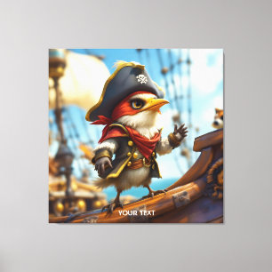 Fantasy Niedlich Bird Captain Pirate Leinwanddruck