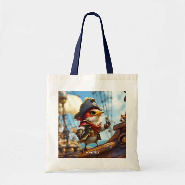 Fantasy Niedlich Bird Captain Pirate Tragetasche (Vorne)