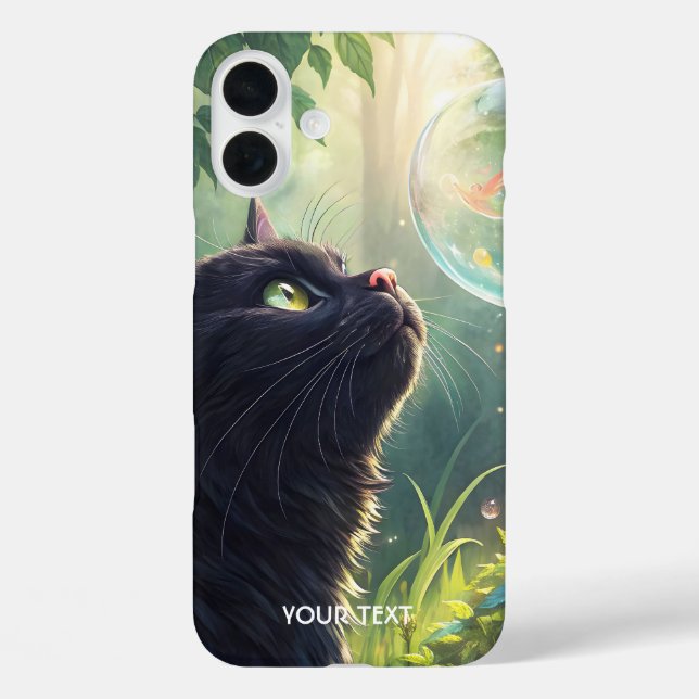 Fantasy Niedlich Black Cat Forest Case-Mate iPhone Hülle (Rückseite)
