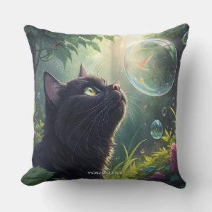 Fantasy Niedlich Black Cat Forest Kissen