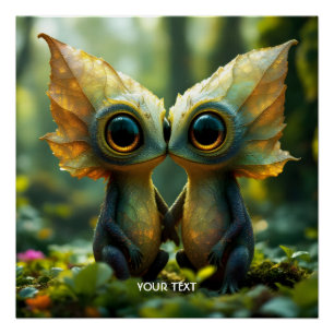 Fantasy Niedlich Blätter Forest Liebe Poster