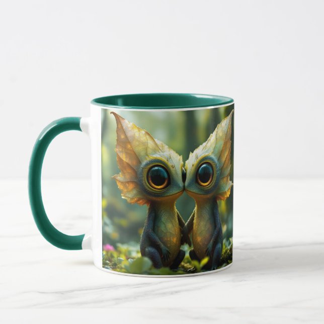 Fantasy Niedlich Blätter Forest Liebe Tasse (Links)