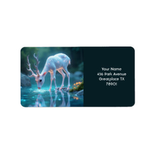 Fantasy Niedlich Blue Baby Deer Adressaufkleber