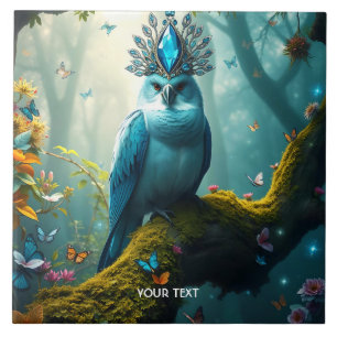 Fantasy Niedlich Blue Bird Forest Fliese
