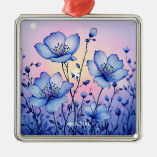 Fantasy Niedlich Blue Bllower Field Ornament Aus Metall